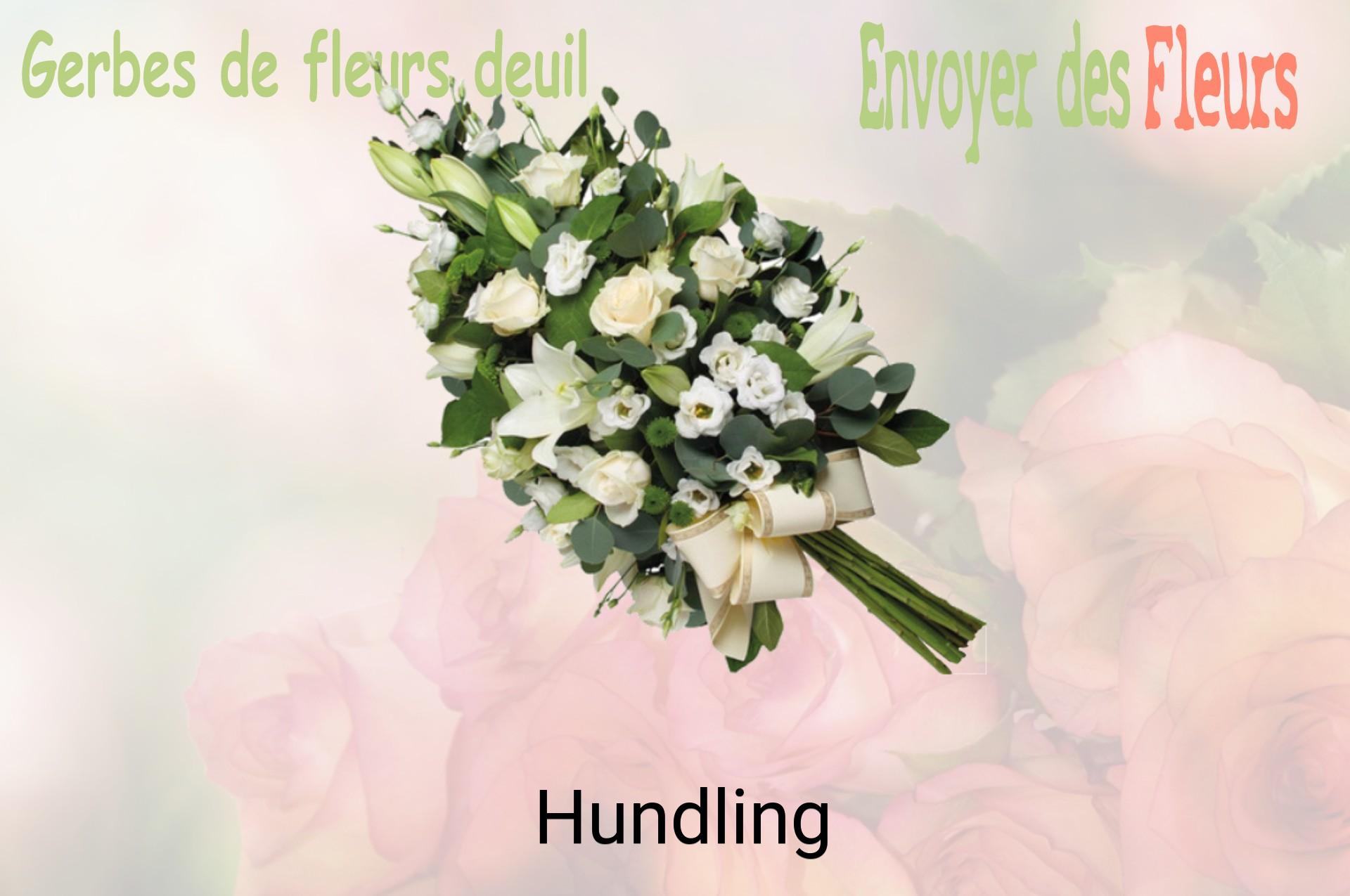 Gerbe de fleurs de deuil livrée à Hundling